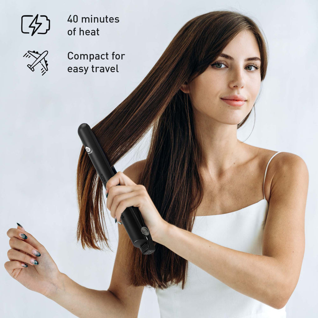 Style-on-the-Go Bundle – Cordless Hair Straightener & One Step Volumizer Brush for Sleek, Voluminous Hair Anytime, Anywhere-2